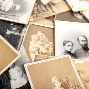 Honoring ancestors by making an ancestor altar with image of old photographs