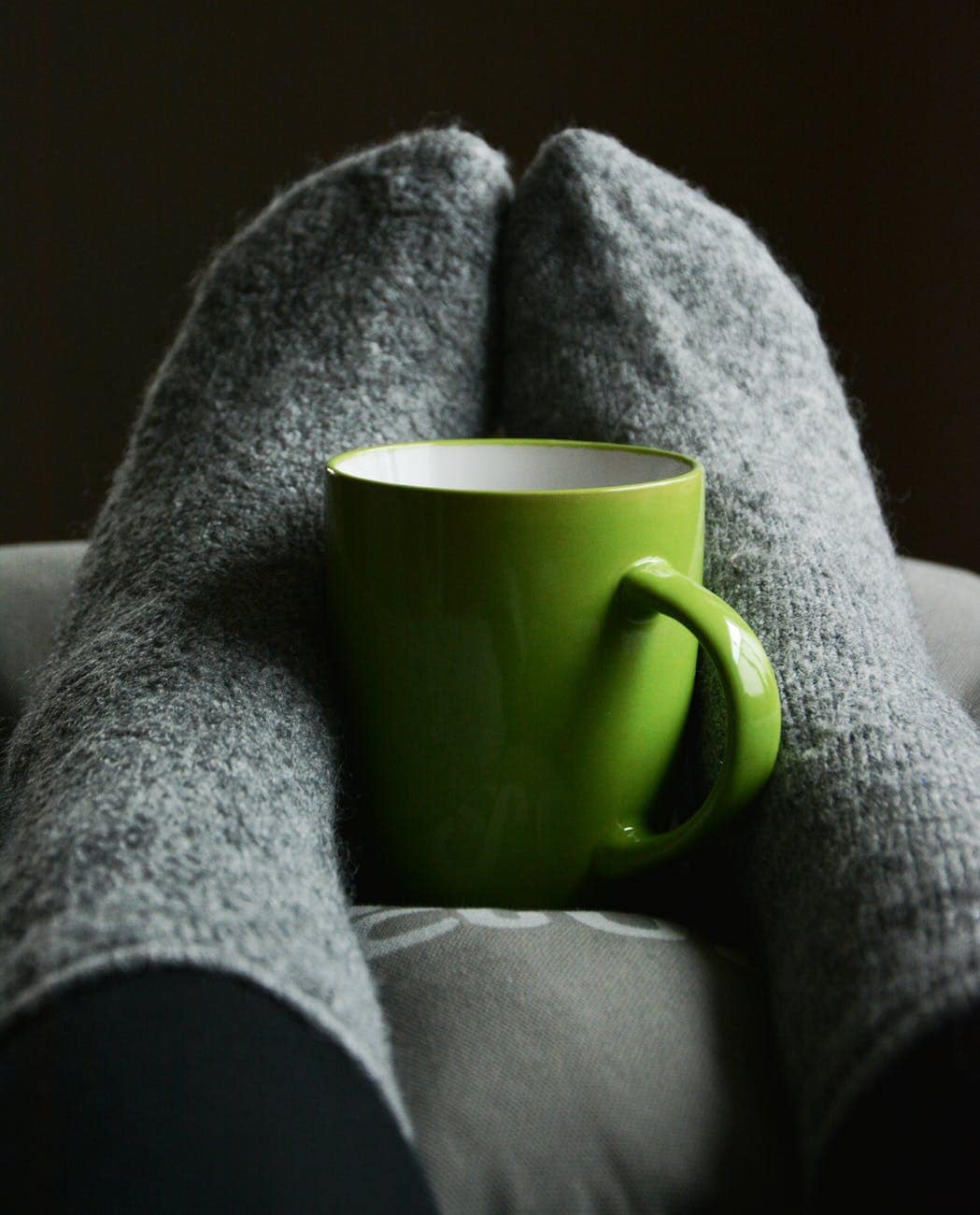 Resting woman close up coffee cup