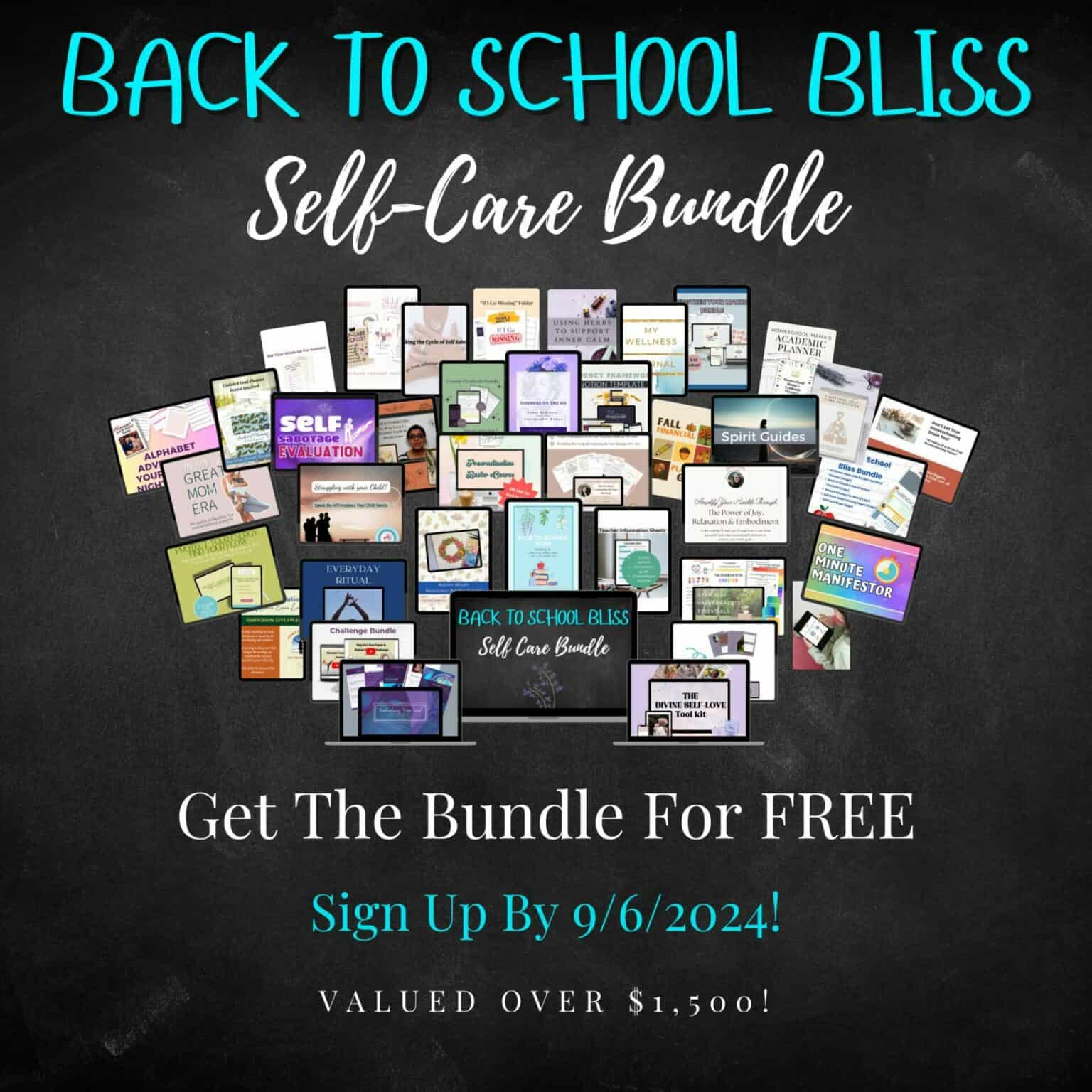 Back To School Self Care Bundle Promotional Graphics Dated