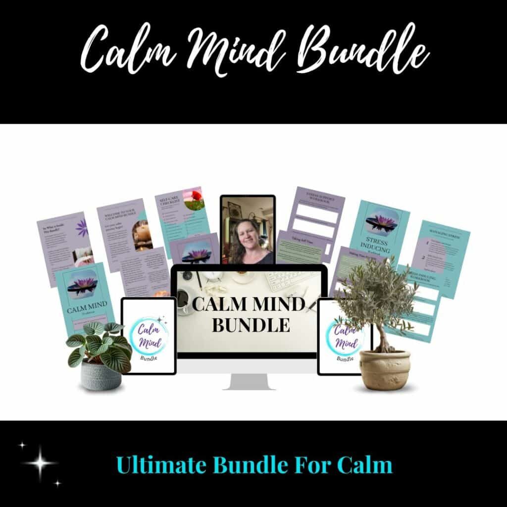 Calm Mind Bundle with cheat sheets for calm mockup image