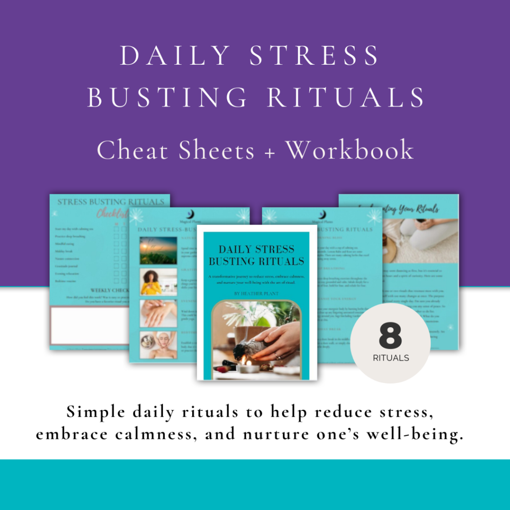 Daily stress busting rituals mockup of workbook