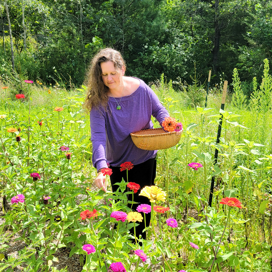 Gathering flowers